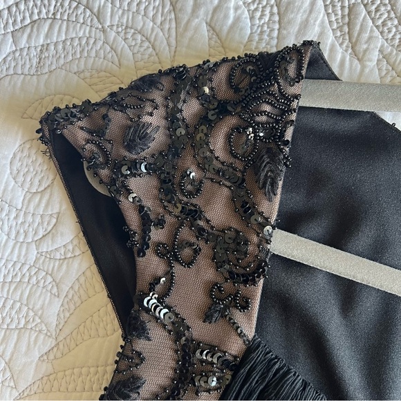 Tadashi Shoji Collection - Beaded Silk Maxi Dress - Black - Picture 4 of 13